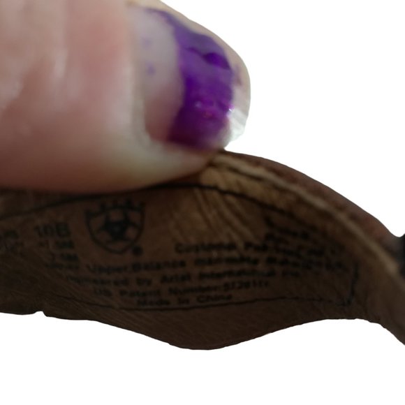 Ariat Shalimar Leather Open Toe Wedge T-Strap Sandals Size 10 Brown Stud Comfort - Picture 15 of 16